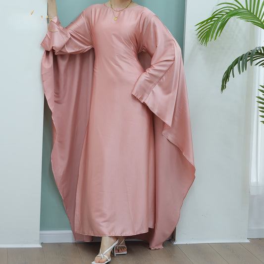 Women's Stretch Satin Modest Dress