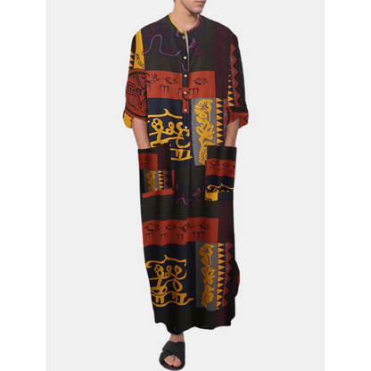 Men Ethnic Animal Print Robe