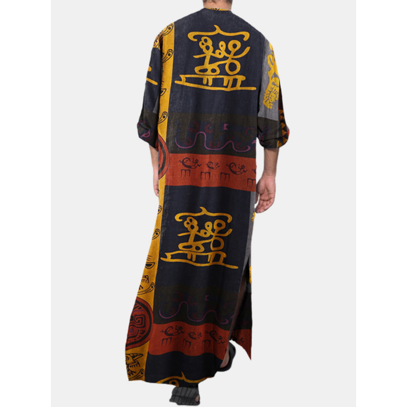 Men Ethnic Animal Print Robe