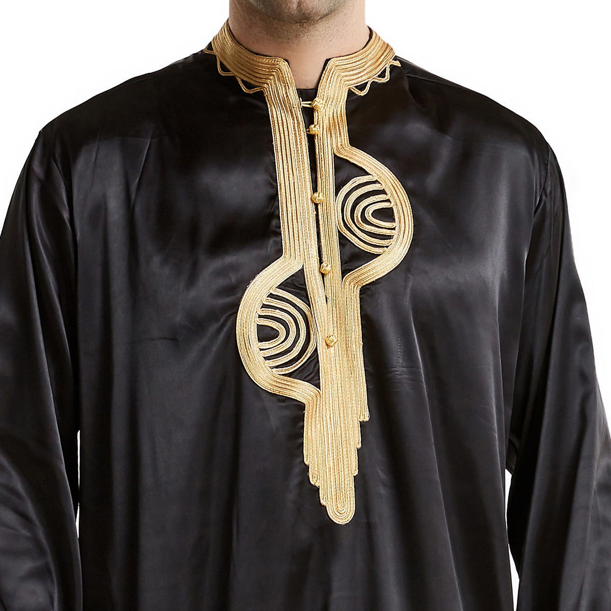 Men's Stand-up Collar Embroidered Thobe