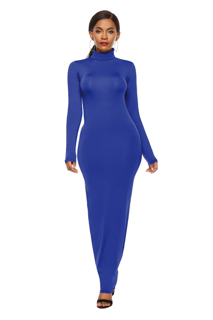 Women's Long Sleeve Stretch Slim Fit Turtleneck Dress