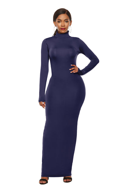 Women's Long Sleeve Stretch Slim Fit Turtleneck Dress