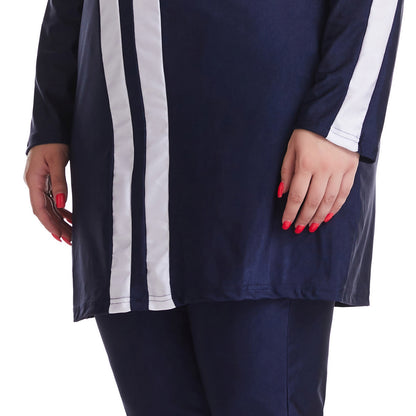 Plus Size Patchwork Swimsuit Burkini