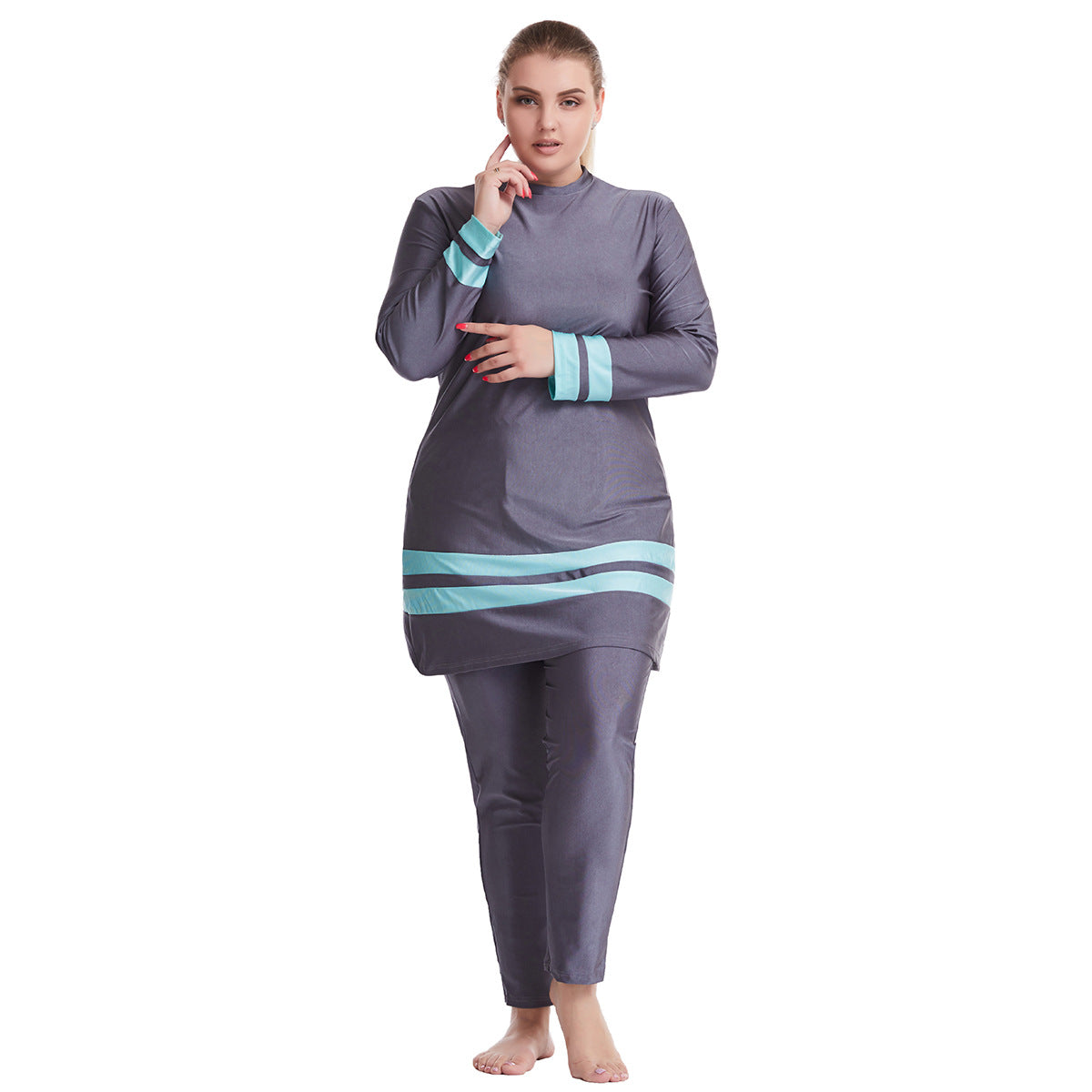 Plus size Patchwork Swimsuit Burkini