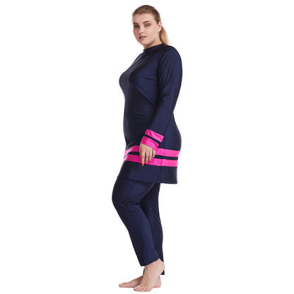 Plus size Patchwork Swimsuit Burkini