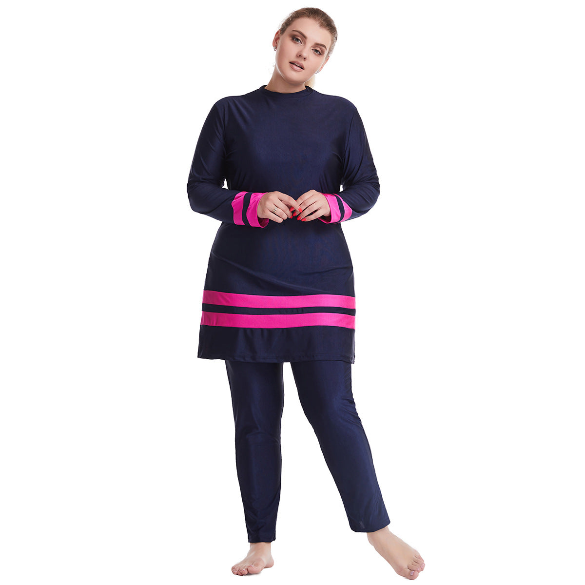 Plus size Patchwork Swimsuit Burkini