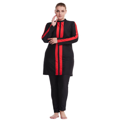 Plus Size Patchwork Swimsuit Burkini