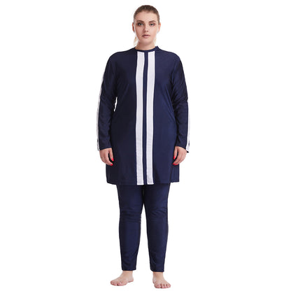 Plus Size Patchwork Swimsuit Burkini