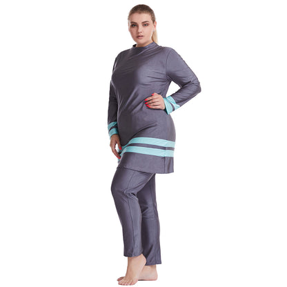 Plus size Patchwork Swimsuit Burkini