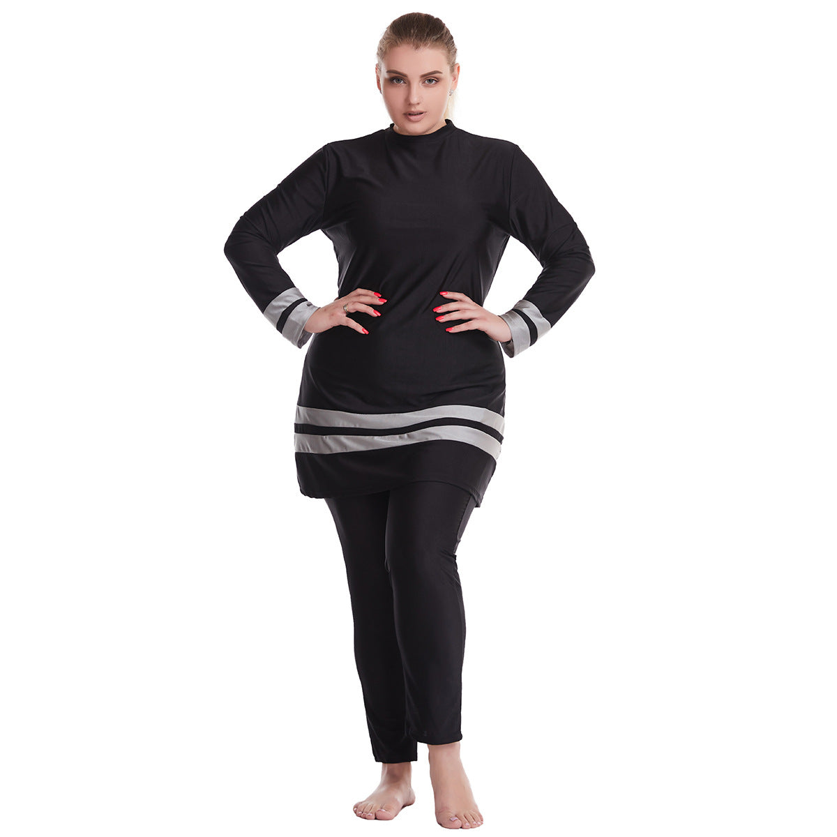 Plus size Patchwork Swimsuit Burkini