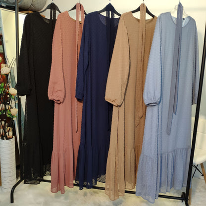 Women's Patchwork Long-sleeved Modest Dress