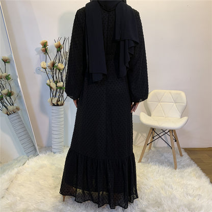 Women's Patchwork Long-sleeved Modest Dress