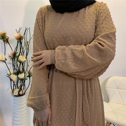 Women's Patchwork Long-sleeved Modest Dress