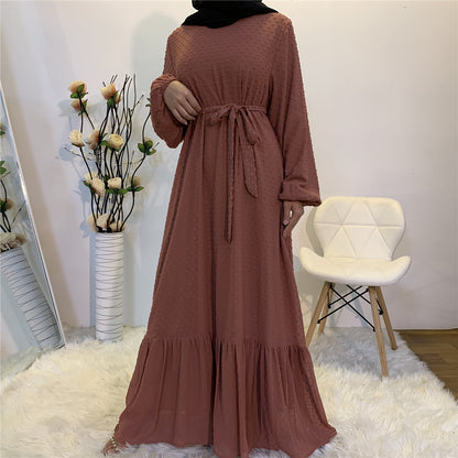 Women's Patchwork Long-sleeved Modest Dress