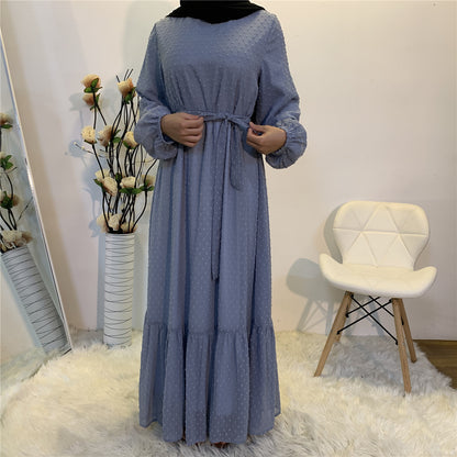 Women's Patchwork Long-sleeved Modest Dress