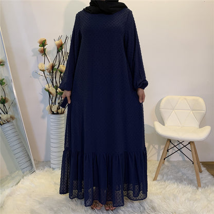 Women's Patchwork Long-sleeved Modest Dress