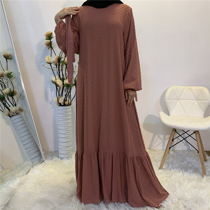 Women's Patchwork Long-sleeved Modest Dress