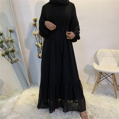 Women's Patchwork Long-sleeved Modest Dress