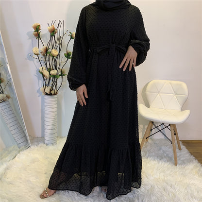 Women's Patchwork Long-sleeved Modest Dress