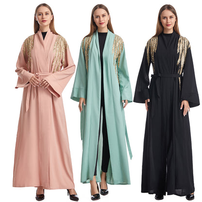 Women's Plain Open Abaya Robe