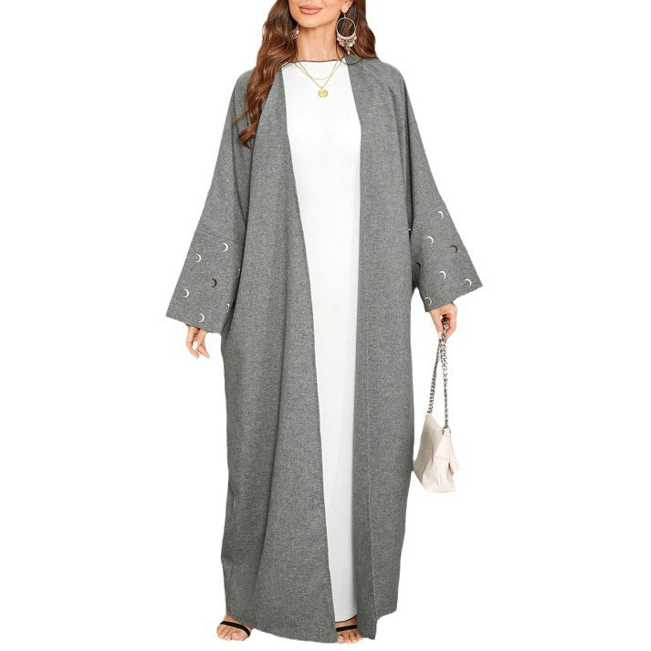 Elegant Cardigan Embroidered Moon Dress Robe