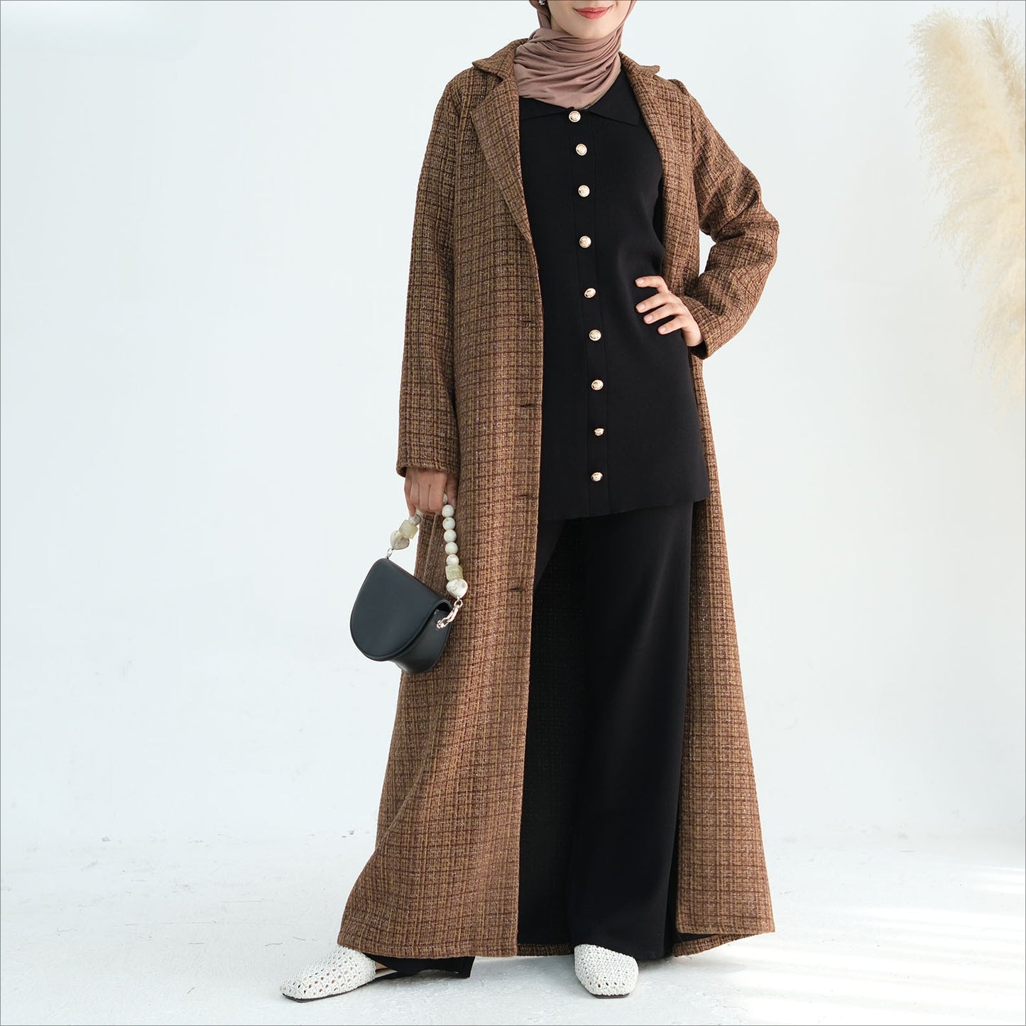 Women's Padded Cardigan Modest Dresses