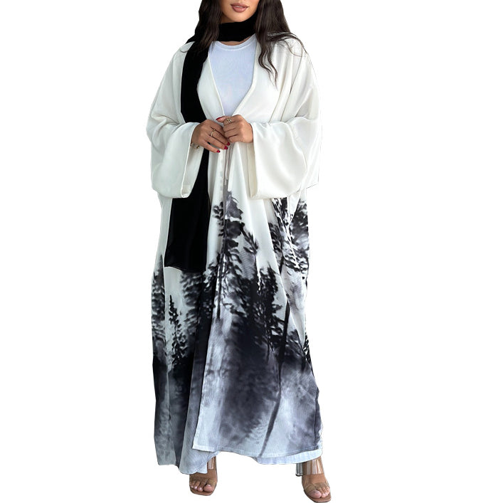 Women's Tie-dye Cape Robe Dress