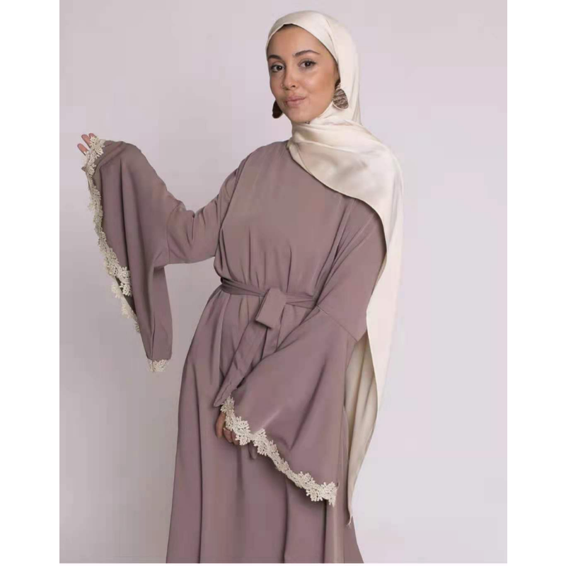 Plain Bell Sleeves Loose Long Modest Dress