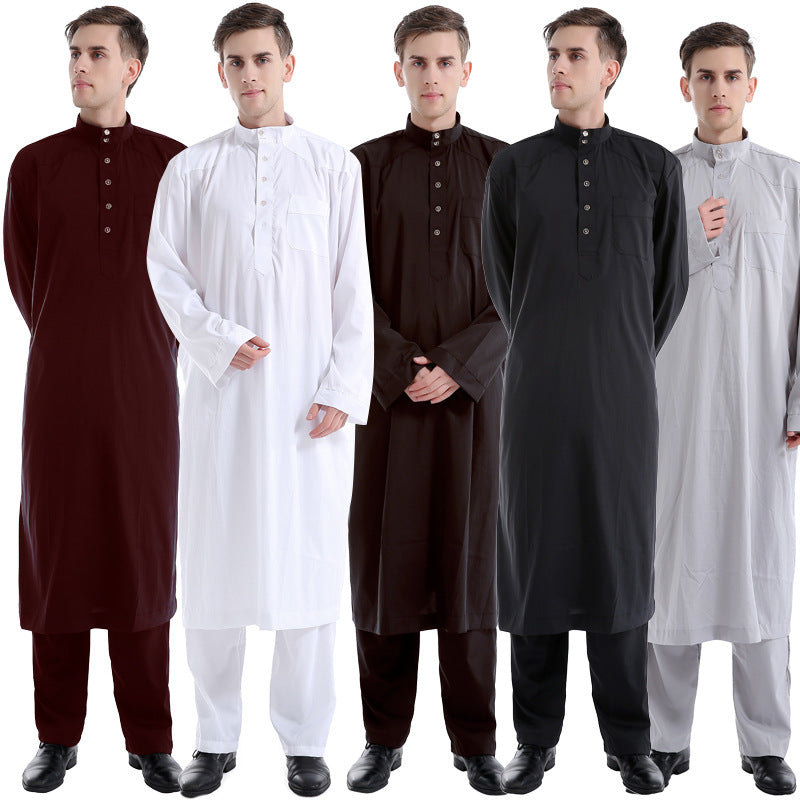 Men's Ethnic Style Long Sleeve Two-piece Set