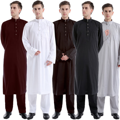 Men's Ethnic Style Long Sleeve Two-piece Set