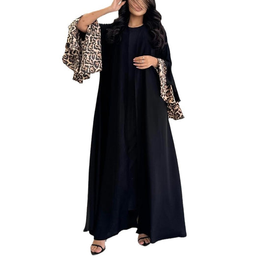 Trendy Wide Sleeve Open Abaya Dress