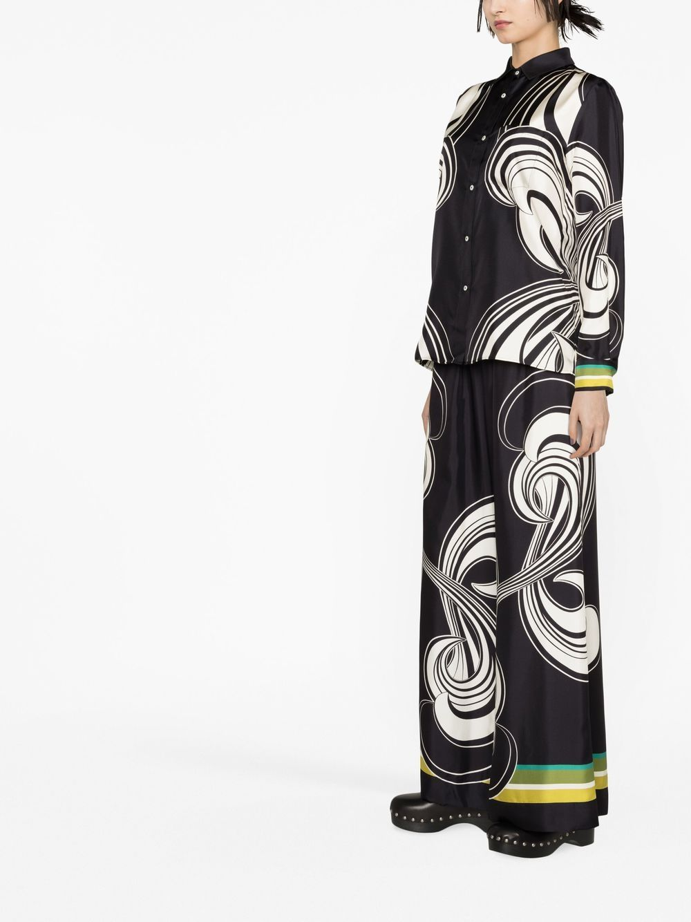 Muslim Women's Chic Abstract Print Pantsuit