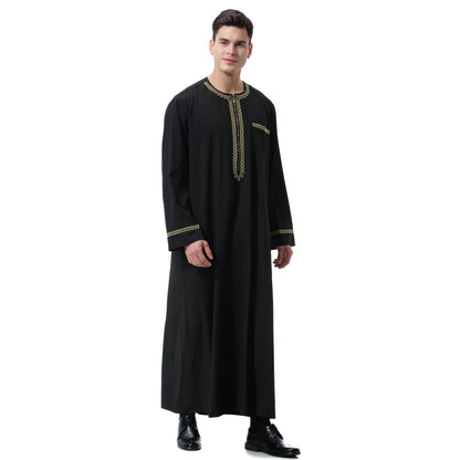 Men's Print Zipper Crewneck Robe