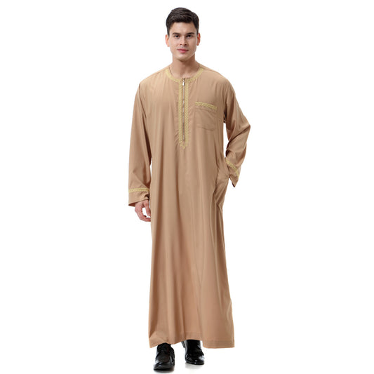 Robe à col rond et fermeture éclair imprimée pour hommes