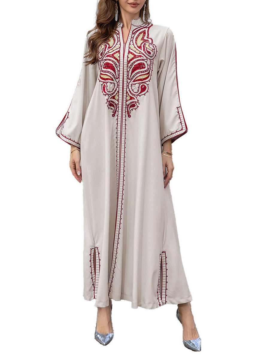 Women's Long-sleeved Embroidered Dress