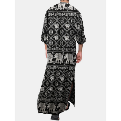 Men Ethnic Animal Print Robe