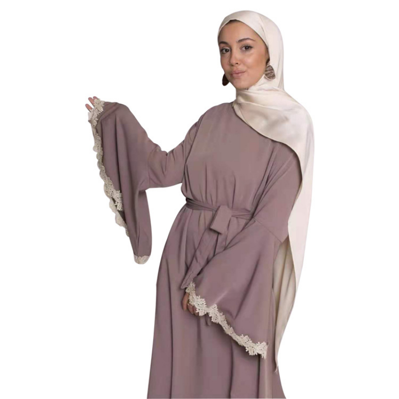 Plain Bell Sleeves Loose Long Modest Dress