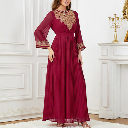 Women's Pressed Embroidered Beaded Dress