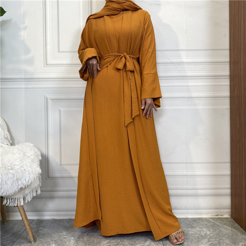 Sleeveless Dress and Robe Set with Pockets