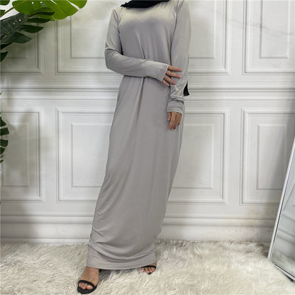 Women's Solid Color Long-sleeved Dress