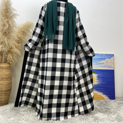 Modest Slim Plaid Robe