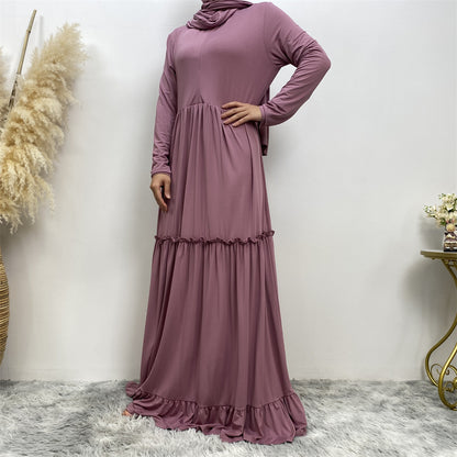 Solid Color Fashion Islamic Style Dress