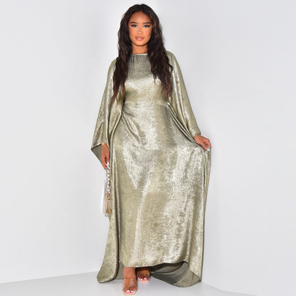 Women's Fashion Hot Silver Party Abaya Dress