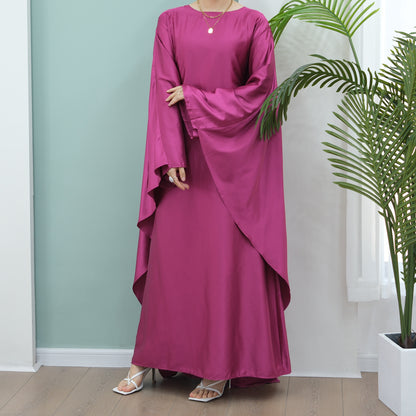 Women's Stretch Satin Modest Dress