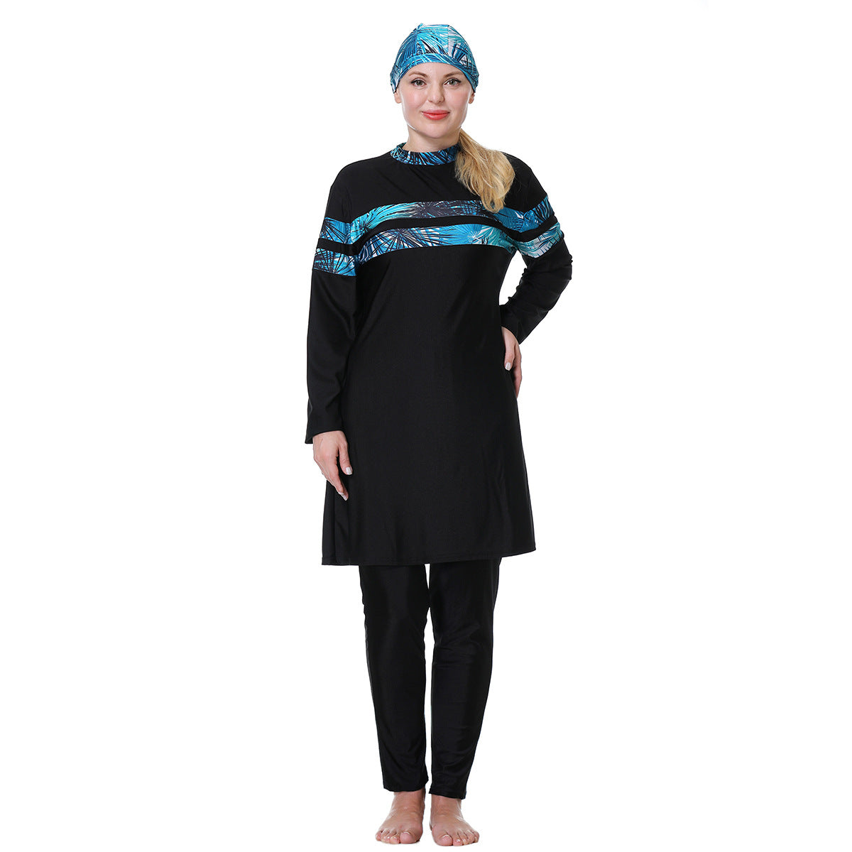 Women's Loose Plus Size Modest Swimsuit Burkini