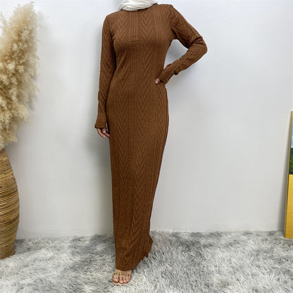 Solid Color Long-sleeved Sweater Base Dress