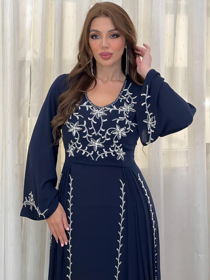 Embroidered Appliqué Party Jalabiya Dress