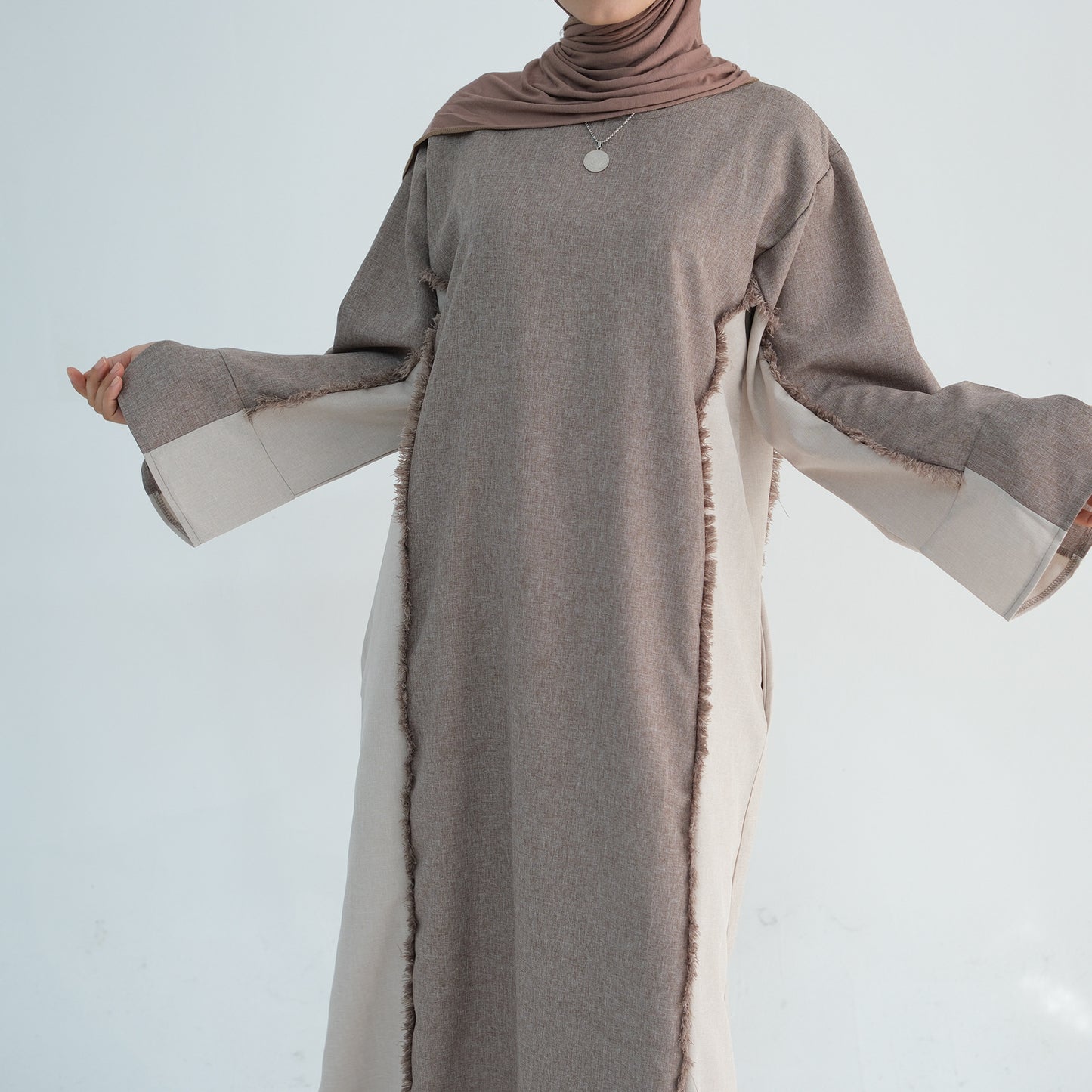 Stylish Petite Open Front Abaya Robe