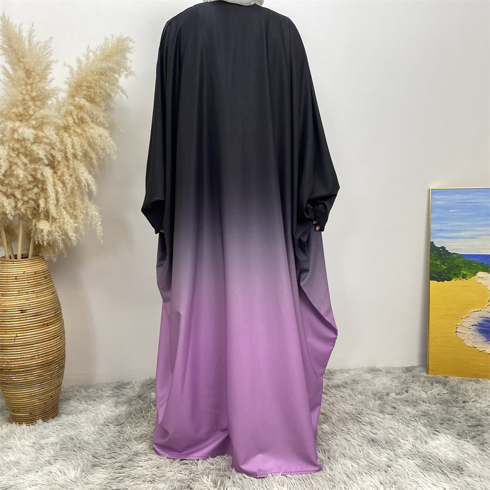 Women's Dolman-Sleeve Loose Gradient Gown