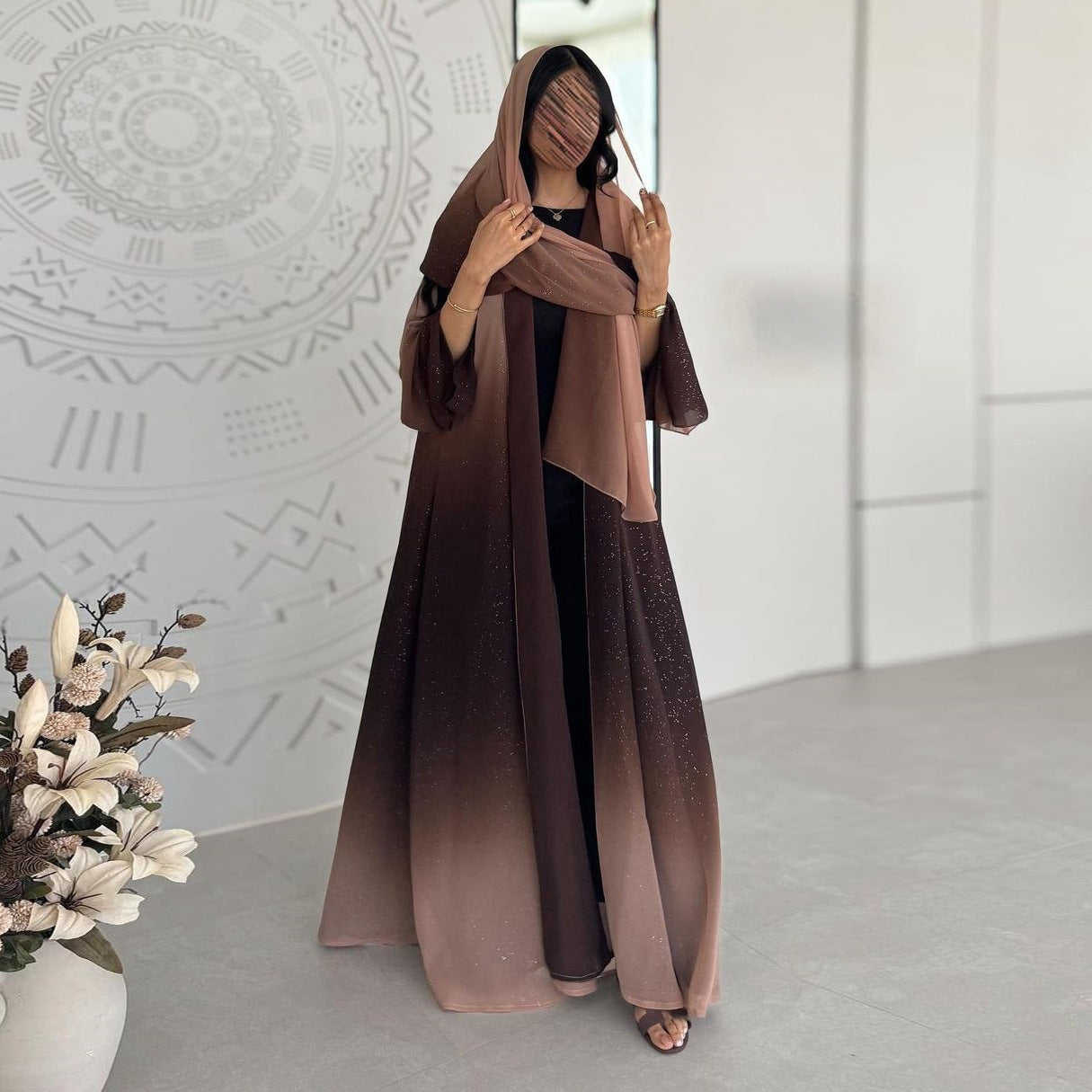 Women's Gradient Cardigan Robe Dress